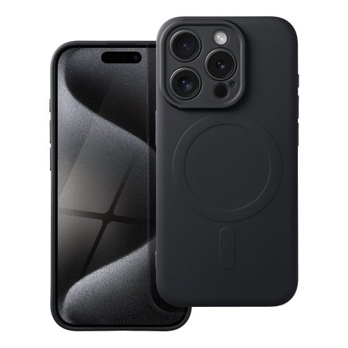 SILICONE MAG COVER tok, kompatibilis a MagSafe-fel az IPHONE 15 Pro-hoz, fekete