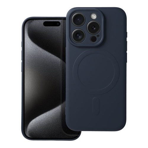 SILICONE MAG COVER tok, kompatibilis a MagSafe-pal az IPHONE 15 Pro kék titánhoz