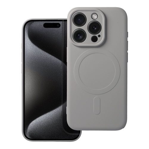 SILICONE MAG COVER tok, kompatibilis a MagSafe-fel az IPHONE 15 Pro titanium szürke készülékhez