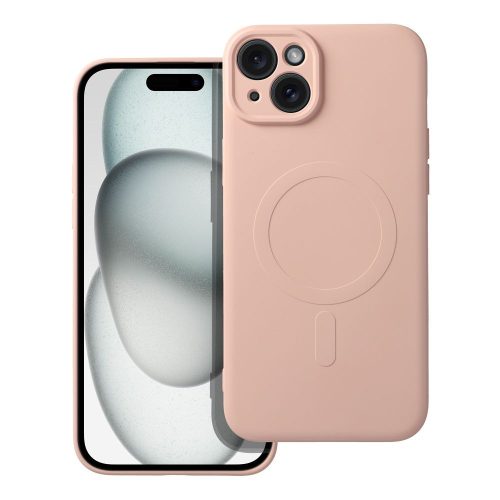 SILICONE MAG COVER tok, kompatibilis a MagSafe-fel az IPHONE 15 Plus-hoz, rózsaszín