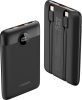 VEGER powerbank 10000 mAh beépített kábelekkel Type C / Lightning PD QC3.0 2A 22,5W C11 (W1170) fekete
