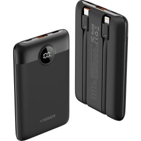   Powerbank Veger C11 (W1170) PD QC3.0 2A 22,5W 10 000 mAh with built-in cables USB C / Lightning black