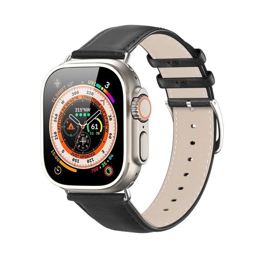 DUX DUCIS strap YS valódi bőr Apple Watch 42 / 44 / 45 / 49 mm fekete