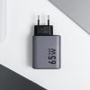 CELL F-ENERGY GaN VT-42B travel Töltő 2 x Type C + USB A PD QC4.0 4A 65W szürke