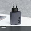 CELL F-ENERGY GaN VT-42B travel Töltő 2 x Type C + USB A PD QC4.0 4A 65W szürke