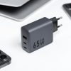 CELL F-ENERGY GaN VT-42B travel Töltő 2 x Type C + USB A PD QC4.0 4A 65W szürke