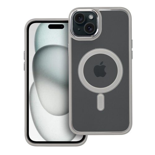 COLOR EDGE MAG COVER tok kompatibilis a MagSafe-dzsel az IPHONE 15 Plushoz titán szürke