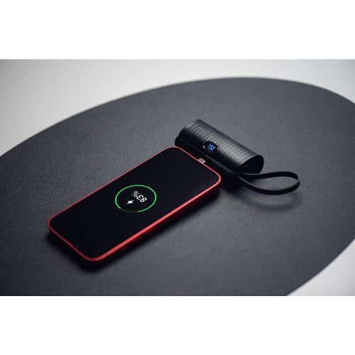 CELL F-ENERGY Power Plug F5K3 powerbank beépített Lightning csatlakozóval PD 20W 5000 mAh fekete