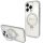 Original faceplate Tok GUESS GUHMP15XHRSGSD iPhone 15 Pro Max készülékhez (Magsafe kompatibilis / Csillogó Script logó / Gyűrűs állvány / átlátszó)