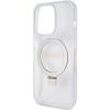 Original faceplate Tok GUESS GUHMP15XHRSGSD iPhone 15 Pro Max készülékhez (Magsafe kompatibilis / Csillogó Script logó / Gyűrűs állvány / átlátszó)