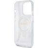Original faceplate Tok GUESS GUHMP15XHRSGSD iPhone 15 Pro Max készülékhez (Magsafe kompatibilis / Csillogó Script logó / Gyűrűs állvány / átlátszó)