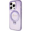 GUESS case for IPHONE 15 Pro compatible with MagSafe GUHMP15LHRSGSU (Glitter Script Logo Ring stand) purple