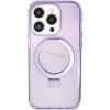 GUESS case for IPHONE 15 Pro compatible with MagSafe GUHMP15LHRSGSU (Glitter Script Logo Ring stand) purple