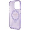 GUESS case for IPHONE 15 Pro compatible with MagSafe GUHMP15LHRSGSU (Glitter Script Logo Ring stand) purple