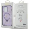 GUESS case for IPHONE 15 Pro compatible with MagSafe GUHMP15LHRSGSU (Glitter Script Logo Ring stand) purple