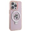 KARL LAGERFELD tok az IPHONE 15 Pro-hoz, kompatibilis a MagSafe-dal KLHMP15LHMRSKCP (Ringstand KC) rózsaszín