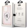 KARL LAGERFELD tok az IPHONE 15 Pro-hoz, kompatibilis a MagSafe-dal KLHMP15LHMRSKCP (Ringstand KC) rózsaszín