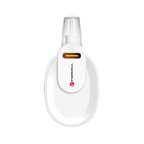CELL F-ENERGY Power Plug F5K3 powerbank beépített Type C PD 20W csatlakozóval, 5000 mAh fehér