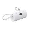CELL F-ENERGY Power Plug F5K3 powerbank beépített Type C PD 20W csatlakozóval, 5000 mAh fehér