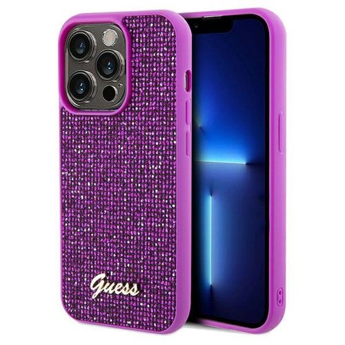 GUESS tok az IPHONE 14 Pro készülékhez GUHCP14LPMSDGSF (Disco Script Metal) fuchsiaz