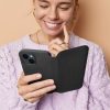 DUAL POCKET Könyv típusú tok SAMSUNG A55 készülékhez, fekete színben