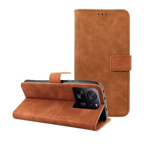 TENDER Könyvtok XIAOMI 13T-hez barna színben