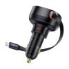 BASEUS autós töltő Type C + visszahúzható kábel Lightning PD3.0 QC4.0 3A 55W CCTXP-CC / C00057803111-00 fekete