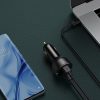 BASEUS autós töltő USB A + Type C digitális kijelzővel + kábel Type C to Type C PD3.0 QC4.0 5A 100W TZCCZX-01 fekete