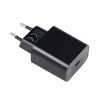 kék STAR utazótöltő Type C + Type C – Lightning kábel PD QC4.0 3A 20W TFB-TC-20WPD fekete