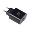 kék STAR utazó töltő Type C + Type C to Type C kábel PD QC4.0 3A 25W TFB-TC-25WPD fekete