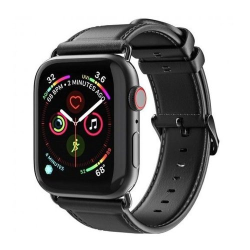 DUX DUCIS strap YA valódi bőr Apple Watch 42 / 44 / 45 / 49 mm fekete