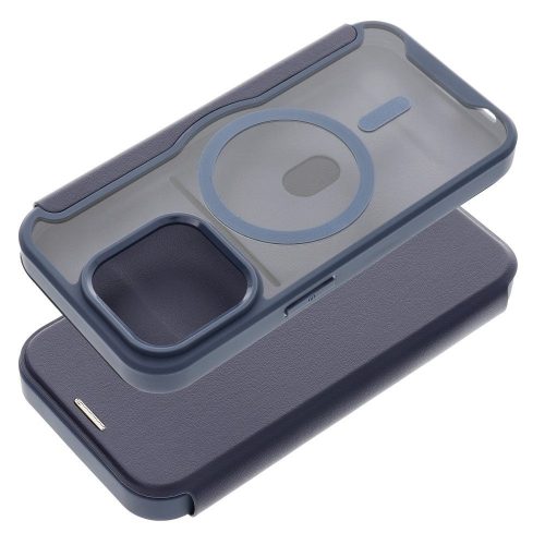 SMART MAG könyvtok MagSafe kompatibilis IPHONE 15 Pro Max kék színben