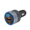 CELL F-ENERGY Alu autós töltő 2 x Type C + USB A PD QC4.0 SFC2.0 3A 85W szürke