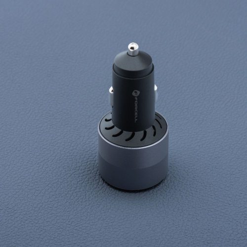 CELL F-ENERGY Alu autós töltő 2 x Type C + USB A PD QC4.0 SFC2.0 3A 85W szürke