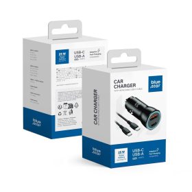   Car charger Blue Star USB C + USB A QC3.0 PD AFC PPS 3A 25W + cable USB C to USB C black