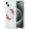 GUESS tok IPHONE 15-höz, kompatibilis MagSafe technológiával GUHMP15SHFWFCT (Flowers Wreath) átlátszó