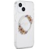 GUESS tok IPHONE 15-höz, kompatibilis MagSafe technológiával GUHMP15SHFWFCT (Flowers Wreath) átlátszó