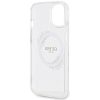 GUESS tok IPHONE 15-höz, kompatibilis MagSafe technológiával GUHMP15SHFWFCT (Flowers Wreath) átlátszó