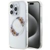GUESS tok az IPHONE 15 Pro készülékhez, MagSafe kompatibilis GUHMP15LHFWFCT (Flowers Wreath) átlátszó