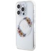 GUESS tok az IPHONE 15 Pro készülékhez, MagSafe kompatibilis GUHMP15LHFWFCT (Flowers Wreath) átlátszó