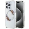GUESS tok az IPHONE 15 Pro Max-hoz, kompatibilis a MagSafe-del GUHMP15XHFWFCT (Flowers Wreath) átlátszó