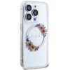 GUESS tok az IPHONE 15 Pro Max-hoz, kompatibilis a MagSafe-del GUHMP15XHFWFCT (Flowers Wreath) átlátszó