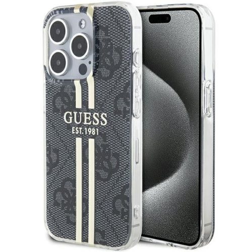 GUESS Tok  IPHONE 15 Pro GUHCP15LH4PSEGK (4G arany Stripe) fekete