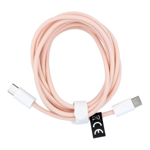 Cable Type C to Type C PD QC3.0 3A 60W C263 2 m rózsaszín