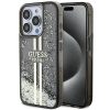 GUESS tok iPhone 15 Pro Max GUHCP15XLFCSEGK (Liquid Glitter arany Stripes) fekete