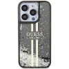 GUESS tok iPhone 15 Pro Max GUHCP15XLFCSEGK (Liquid Glitter arany Stripes) fekete