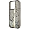 GUESS tok iPhone 15 Pro Max GUHCP15XLFCSEGK (Liquid Glitter arany Stripes) fekete