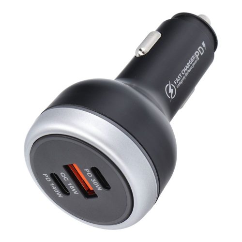 Autós töltő USB A + 2 x Type C PD QC3.0 3A 191W CC69-2C1A fekete