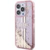 GUESS tok az IPHONE 15 Pro-hoz GUHCP15LLFCSEGP (Liquid Glitter arany Stripes) rózsaszín