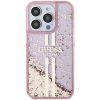 GUESS tok az IPHONE 15 Pro-hoz GUHCP15LLFCSEGP (Liquid Glitter arany Stripes) rózsaszín